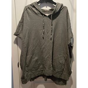 Saturday Sunday by Anthropologie hooded poncho green sz XL